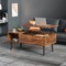 Modern Brown Wooden Lift-Top Coffee Table with Hidden Storage and Open Shelf for Living Room